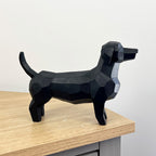20.5cm Black Geometric Dachshund Ornament - Resin