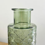 27cm Fan Tail Coloured Glass Vase – Green
