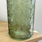 27cm Fan Tail Coloured Glass Vase – Green