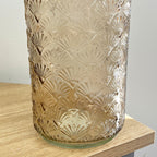 27cm Fan Tail Coloured Glass Vase – Brown