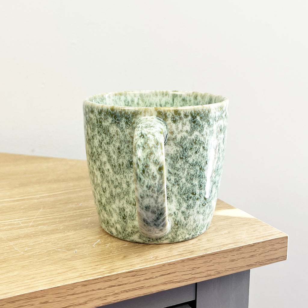 2 x 400ml Reactive Glaze Stoneware Mugs – Green