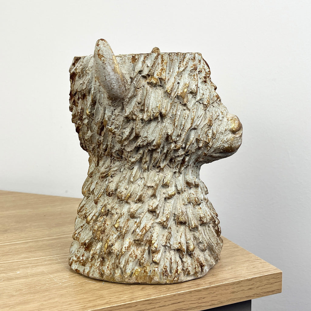18cm Tall Highland Cow Indoor Plant Pot Cover - Resin