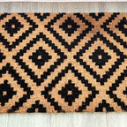 Geometric Diamond Pattern Coir Doormat - 59 x 39cm