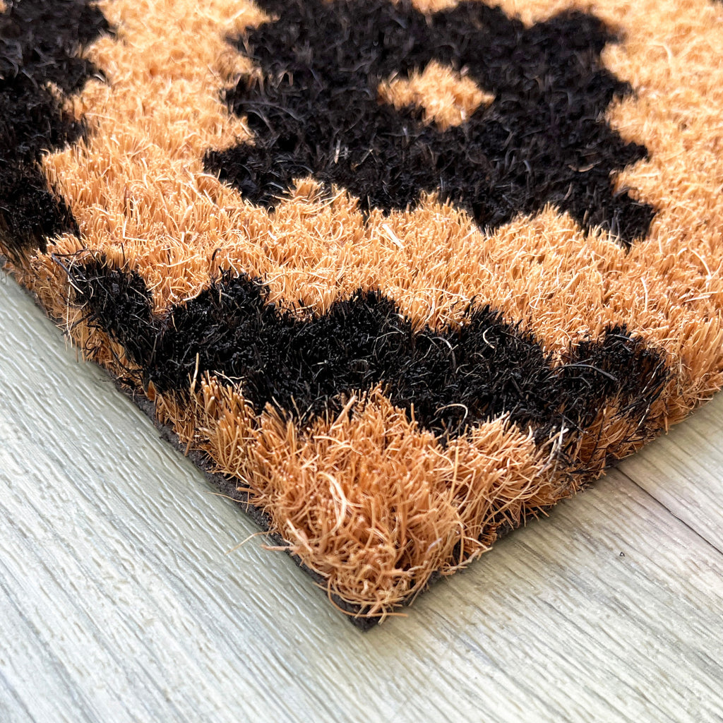Geometric Diamond Pattern Coir Doormat - 59 x 39cm