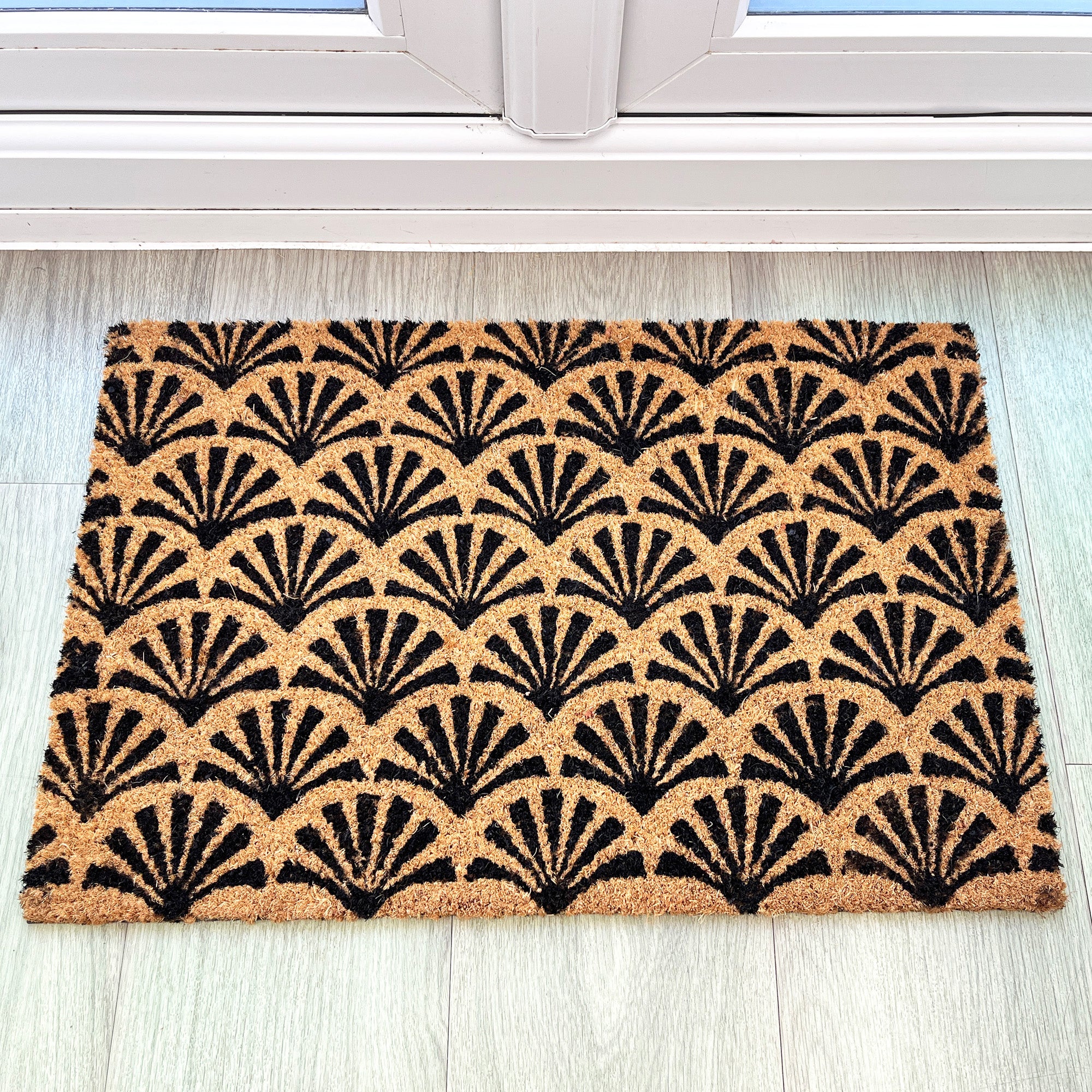 Peacock Fan Tail Pattern Coir Doormat - 59 x 39cm