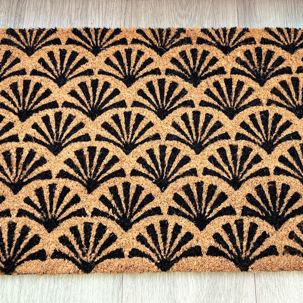 Peacock Fan Tail Pattern Coir Doormat - 59 x 39cm
