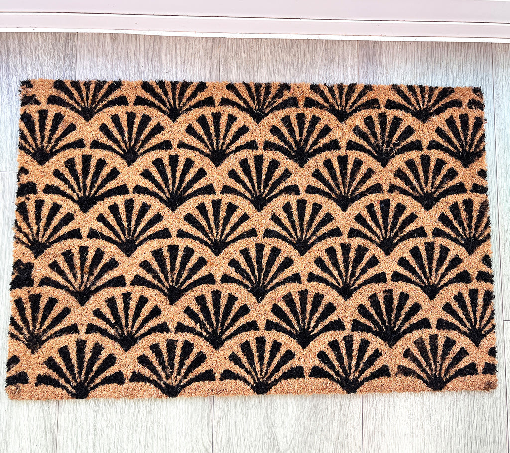 Peacock Fan Tail Pattern Coir Doormat - 59 x 39cm