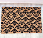 Peacock Fan Tail Pattern Coir Doormat - 59 x 39cm