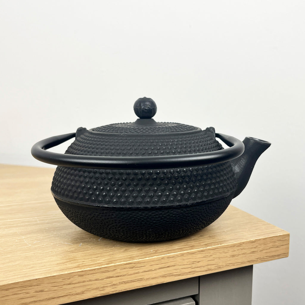 500ml Cast Iron Tea Pot with Infuser Basket - Black