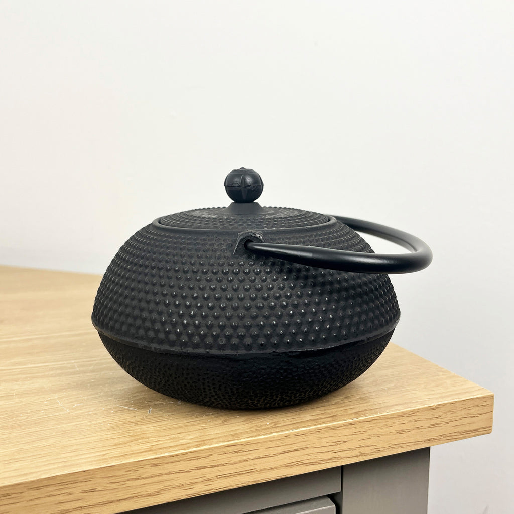 500ml Cast Iron Tea Pot with Infuser Basket - Black