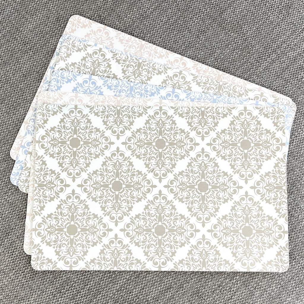Set of 6 Large Moroccan Tile Plastic Placemats - Assorted