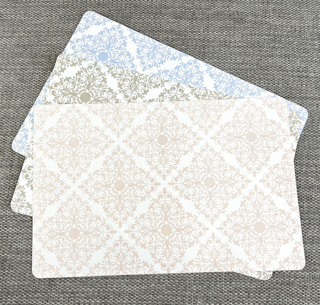 Set of 6 Large Moroccan Tile Plastic Placemats - Assorted