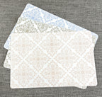 Set of 6 Large Moroccan Tile Plastic Placemats - Assorted