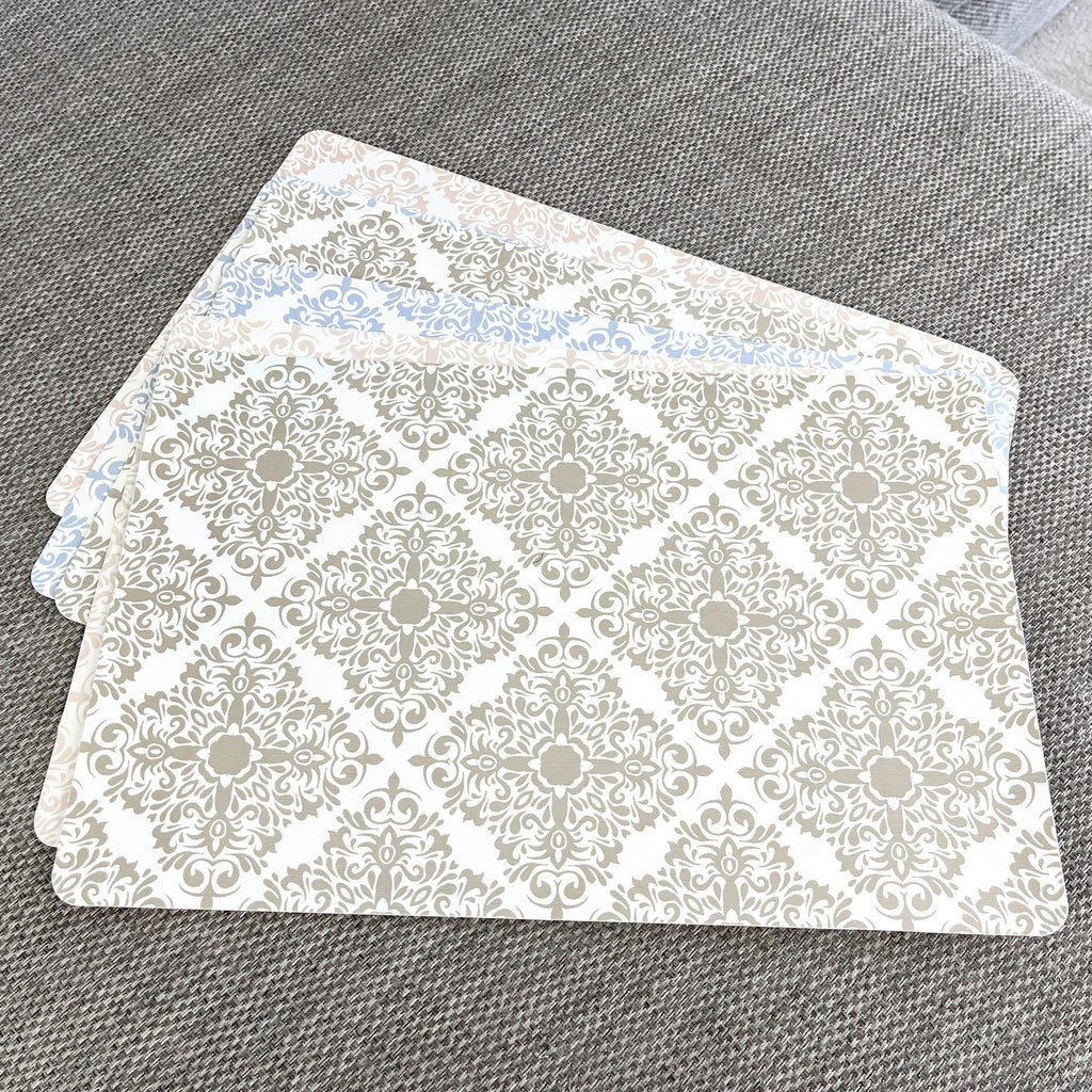 Set of 6 Large Moroccan Tile Plastic Placemats - Assorted