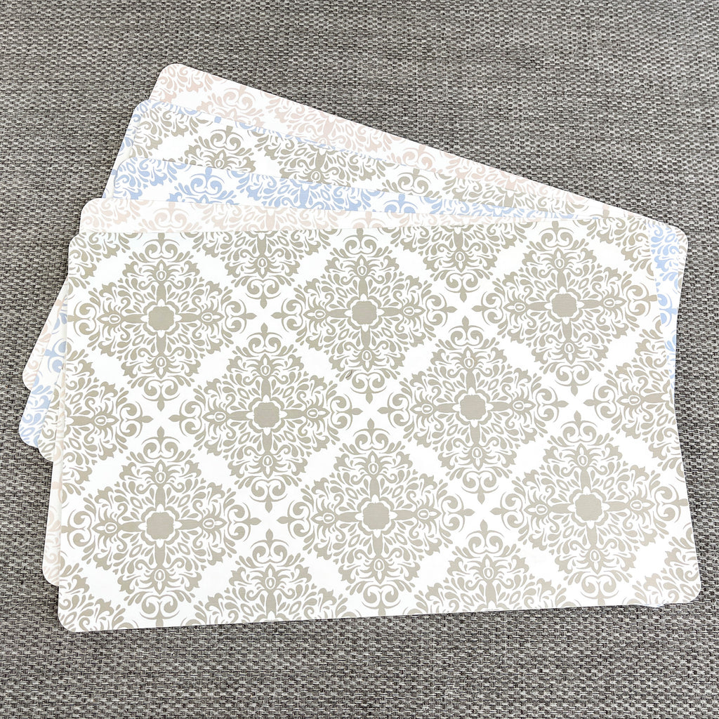 Set of 6 Large Moroccan Tile Plastic Placemats - Assorted