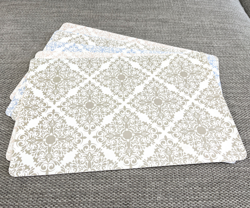 Set of 6 Large Moroccan Tile Plastic Placemats - Assorted