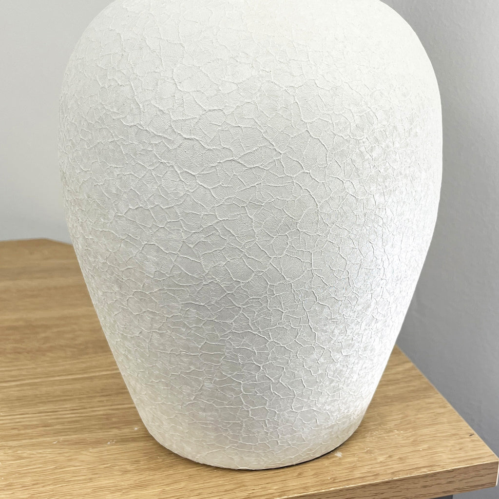 33.5cm Tall Large Decorative Metal Vase for Flowers – off-White