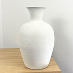 33.5cm Tall Large Decorative Metal Vase for Flowers – off-White