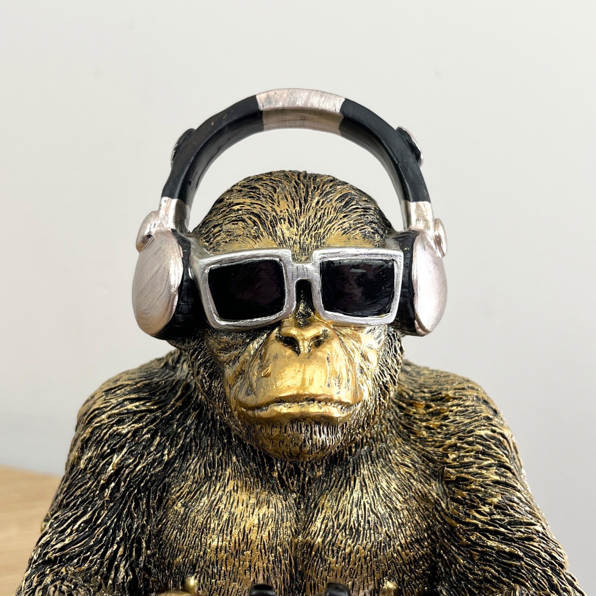 17.5cm Video Gaming Monkey Ornament - Resin