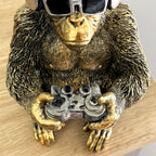 17.5cm Video Gaming Monkey Ornament - Resin