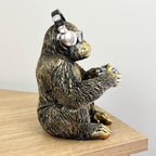 17.5cm Video Gaming Monkey Ornament - Resin