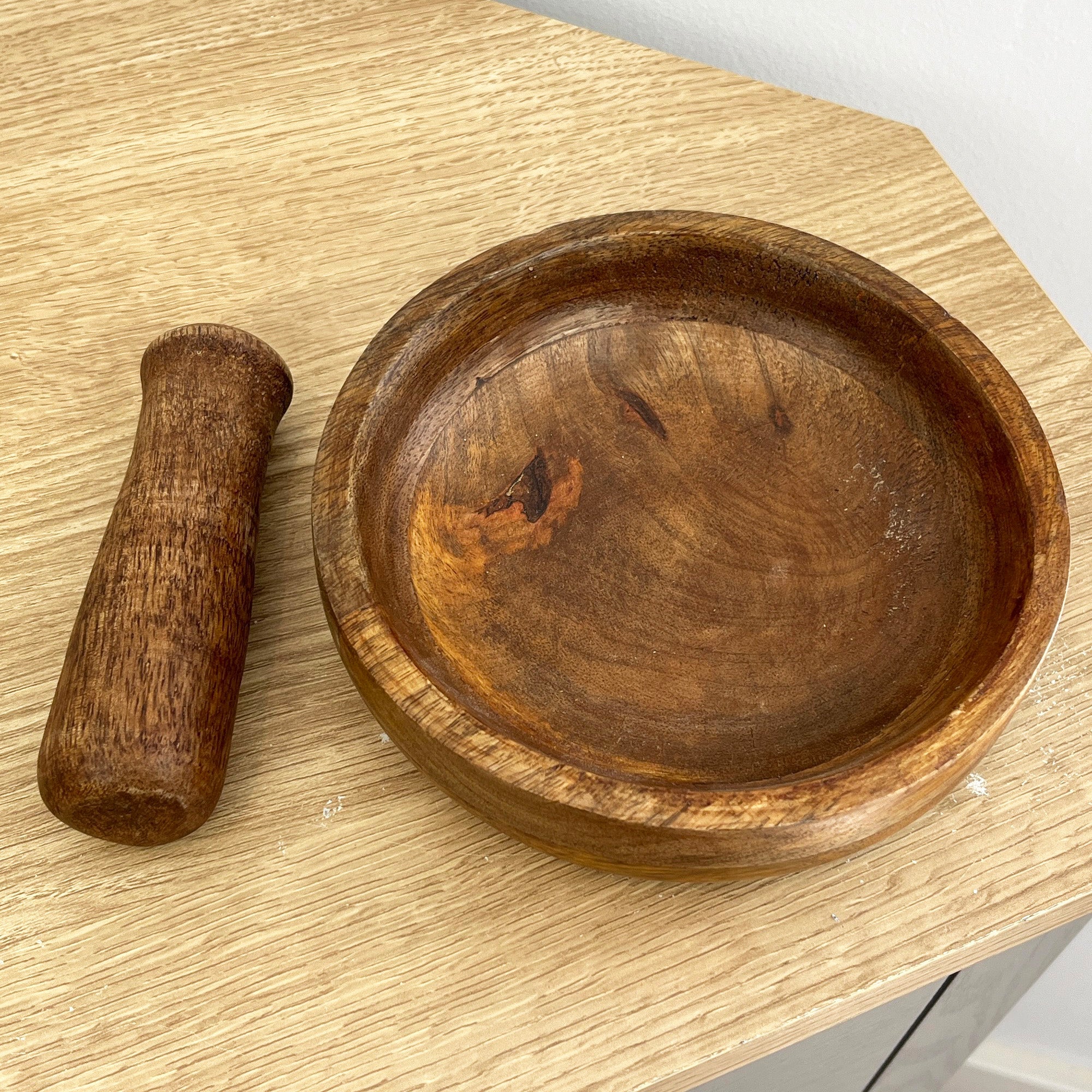 Wooden Pestle and Mortar - Mango Wood
