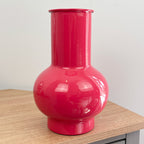27cm Bright Pink Metal Vase