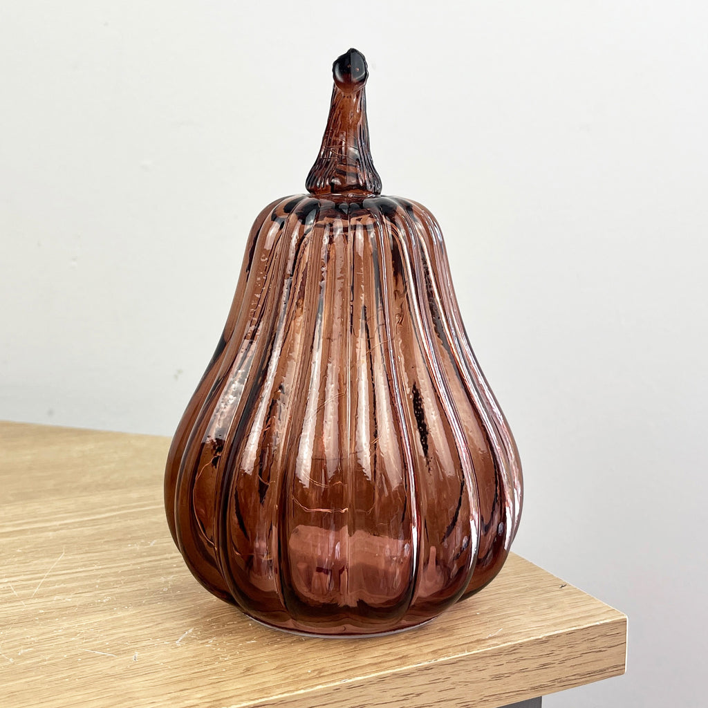 16.5cm Glass Pumpkin Ornament / LED Mood Light