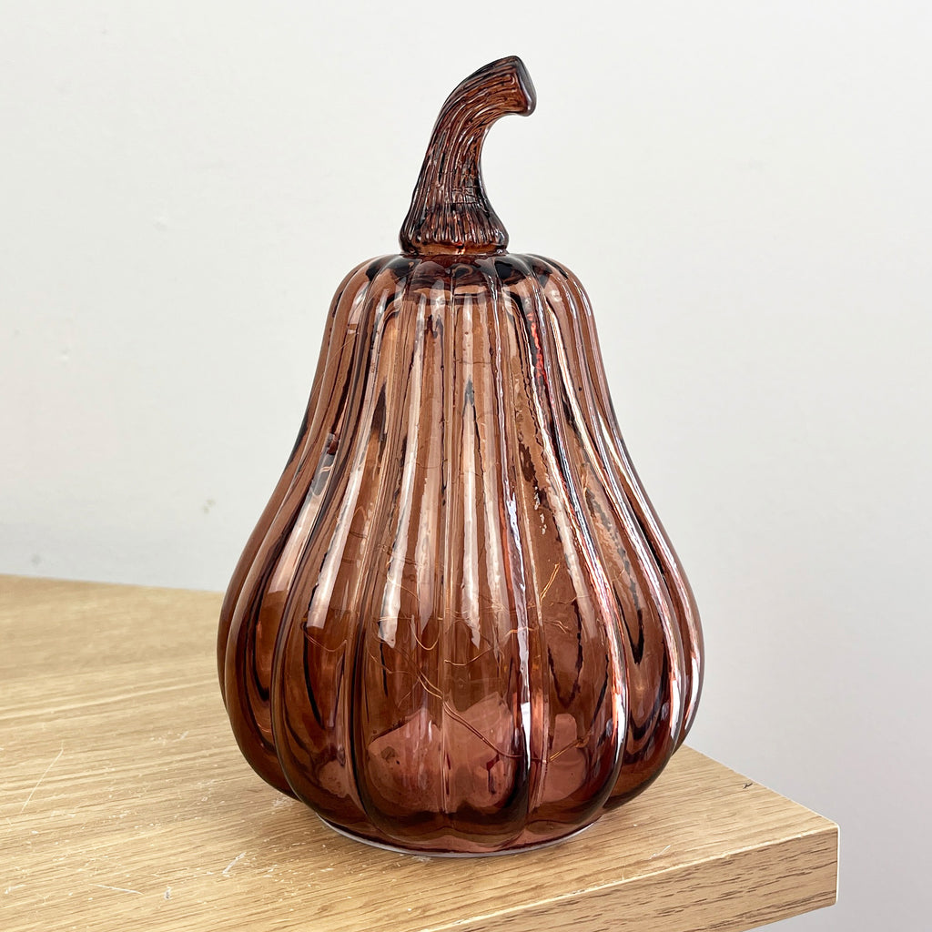 16.5cm Glass Pumpkin Ornament / LED Mood Light