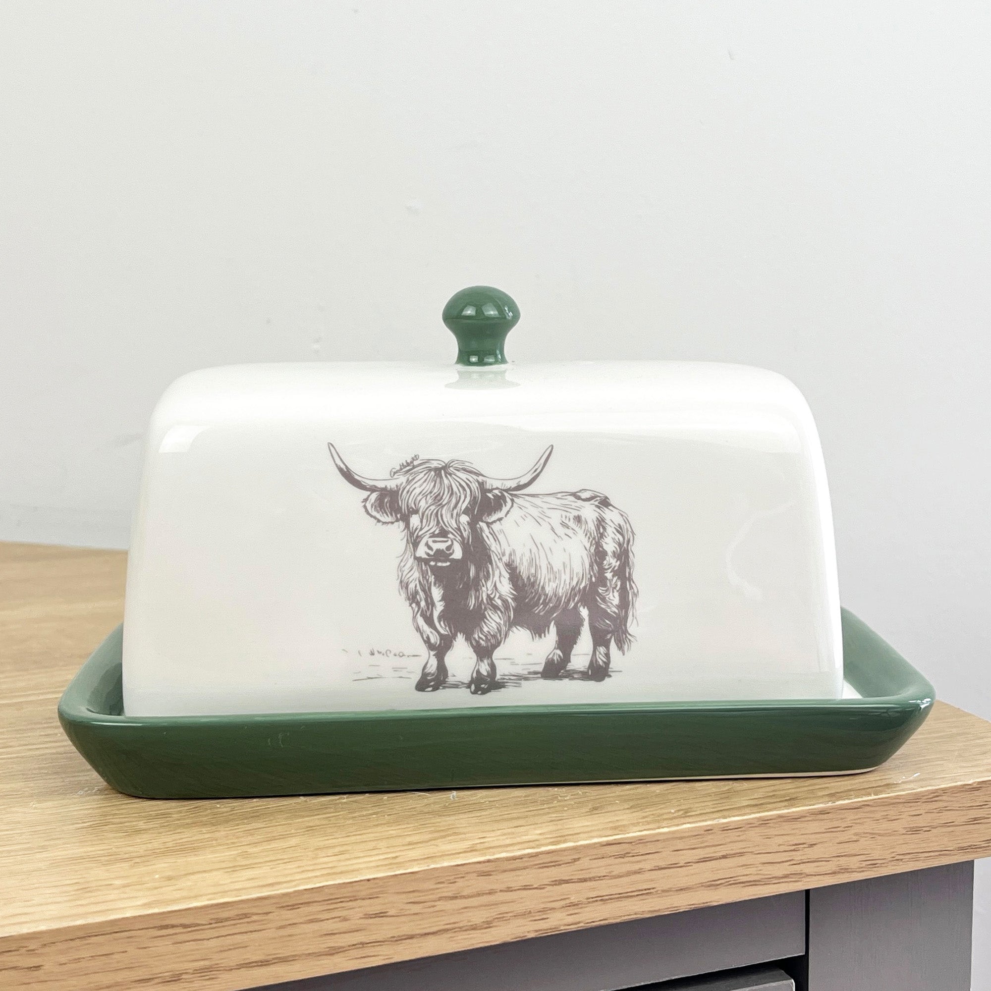 Highland Cow Butter Dish with Lid - Ceramic