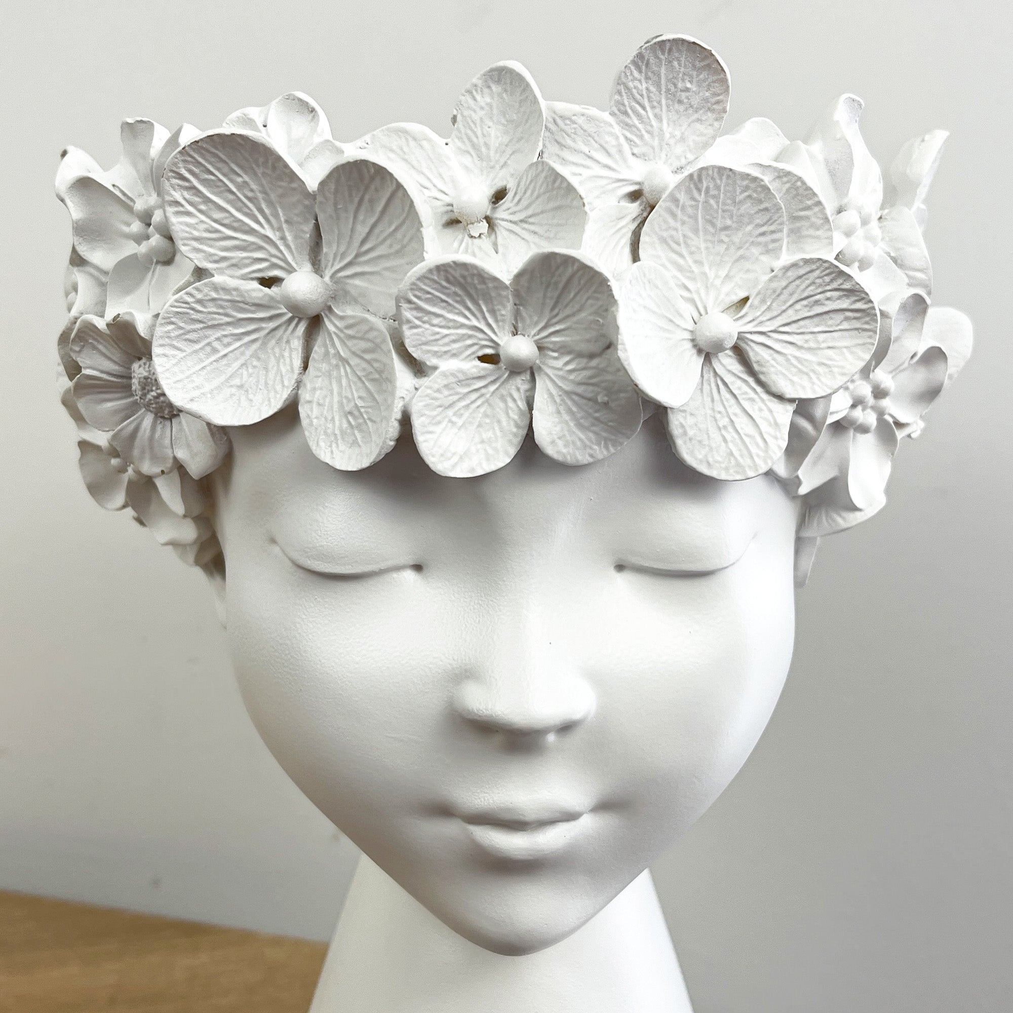 23cm Tall Decorative Floral Head Planter - White