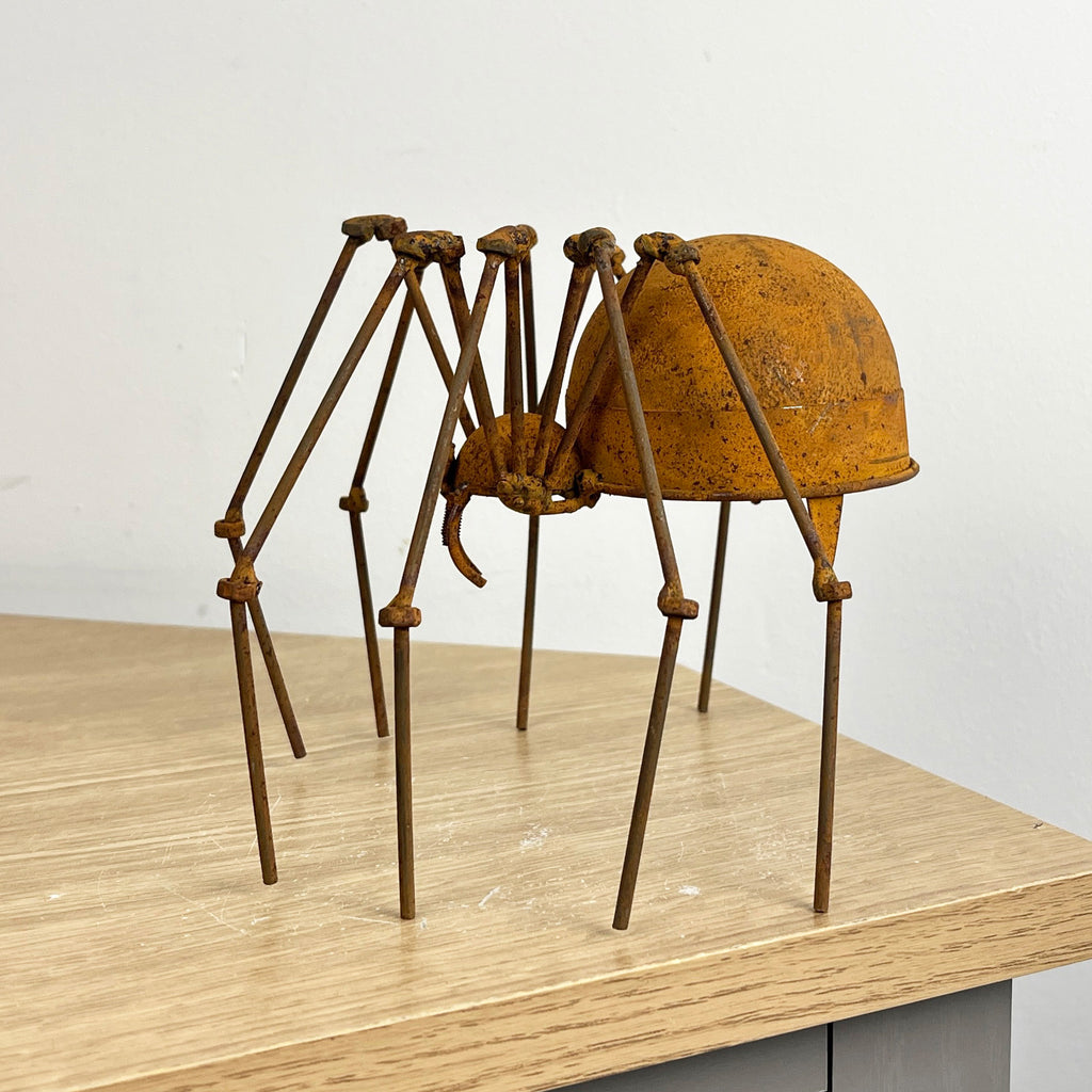 13.5cm Small Rusty Spider Garden Ornament - Metal