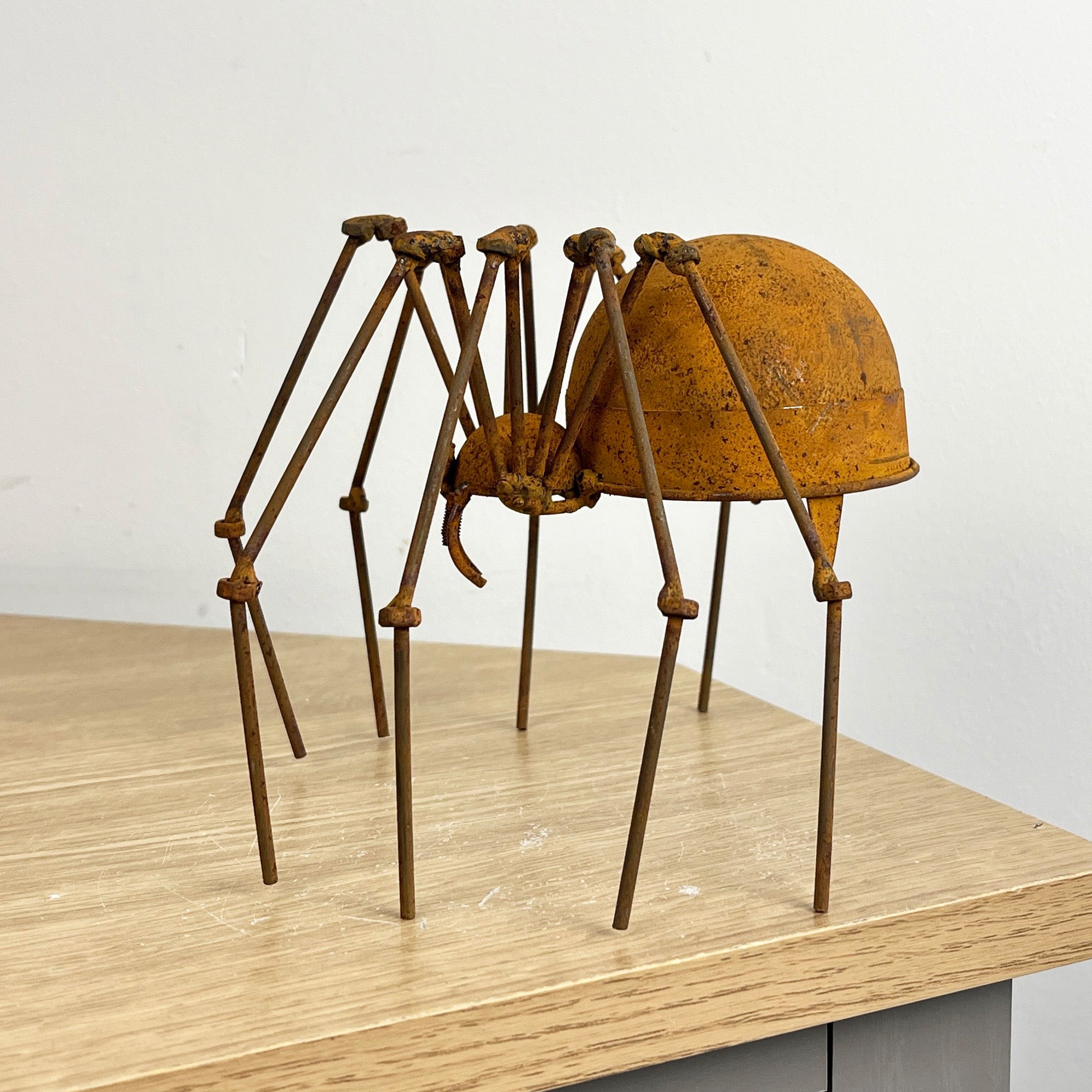13.5cm Small Rusty Spider Garden Ornament - Metal