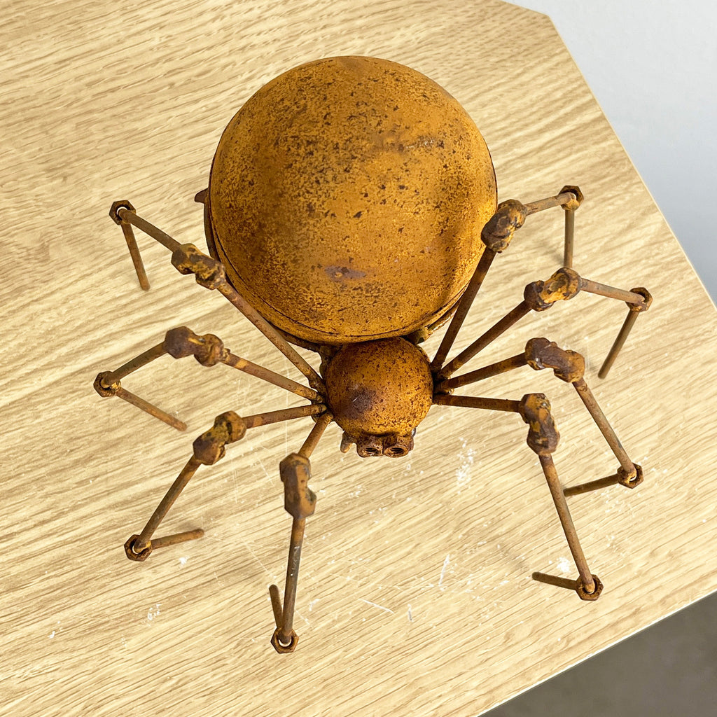 13.5cm Small Rusty Spider Garden Ornament - Metal