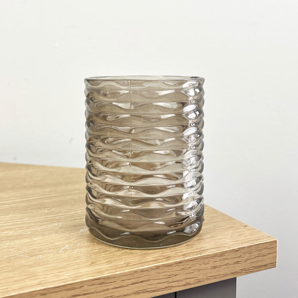 2 Piece Glass Bathroom Sink Accessories Set - Ripple Design