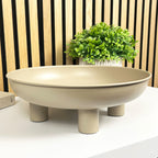 31cm Decorative Metal Bowl on Feet - Taupe