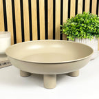 31cm Decorative Metal Bowl on Feet - Taupe