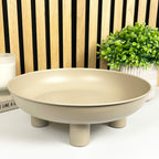 31cm Decorative Metal Bowl on Feet - Taupe
