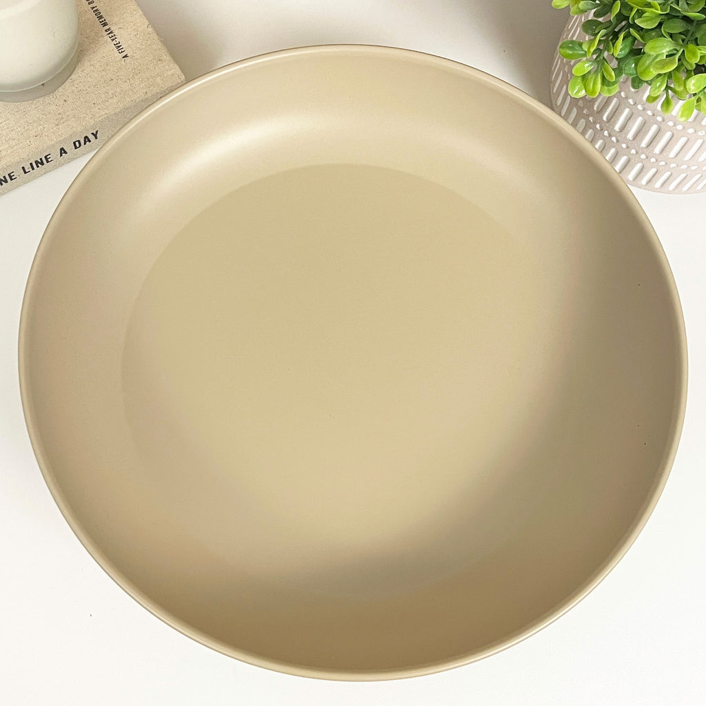 31cm Decorative Metal Bowl on Feet - Taupe
