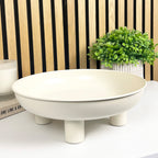 31cm Decorative Metal Bowl on Feet - Cream