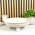 31cm Decorative Metal Bowl on Feet - Cream