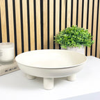 31cm Decorative Metal Bowl on Feet - Cream