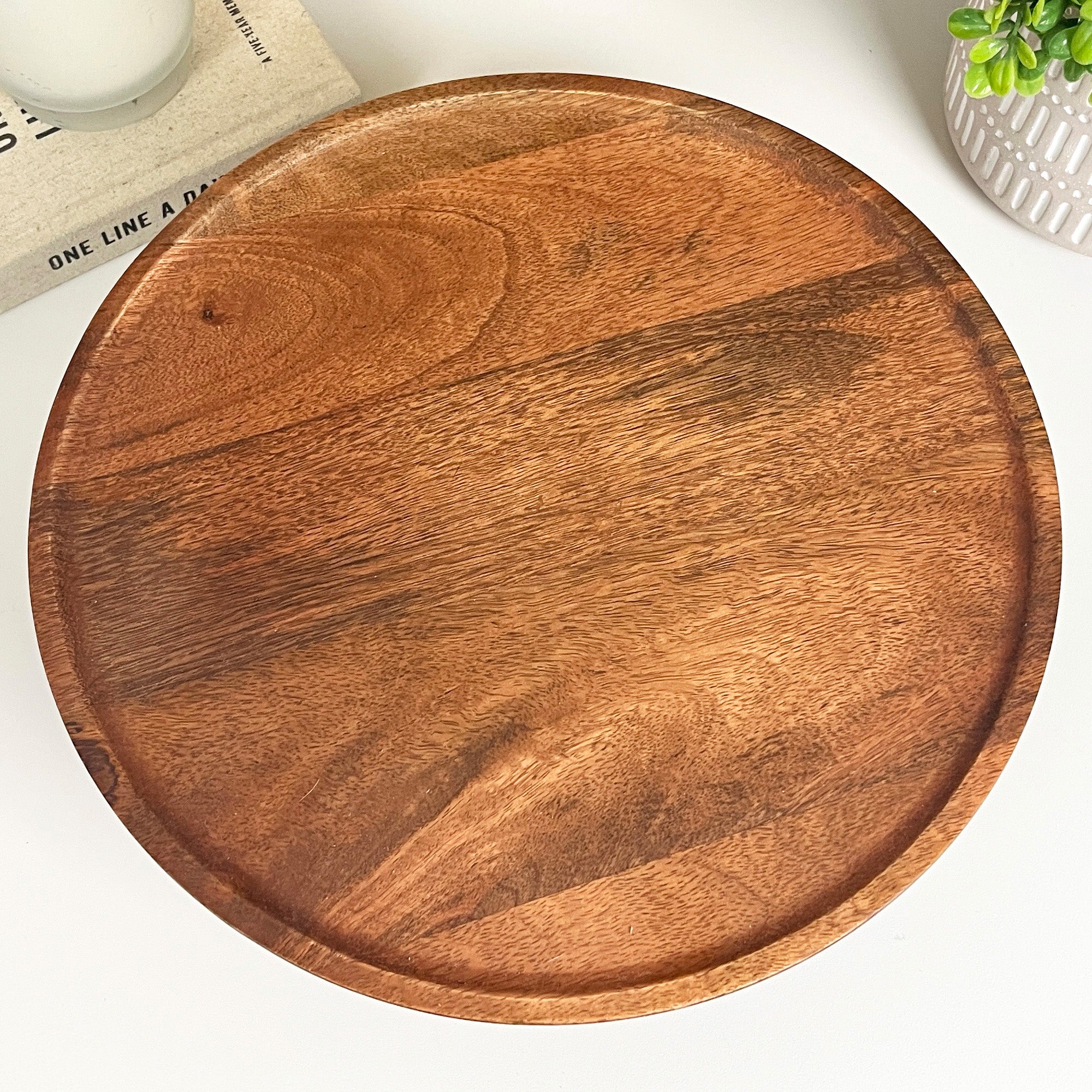 30cm Round Pedestal Cake Stand - Mango Wood