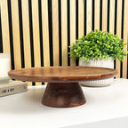 30cm Round Pedestal Cake Stand - Mango Wood