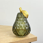Small Shades of Green Glass LED Mood Light Apple & Pear Ornaments