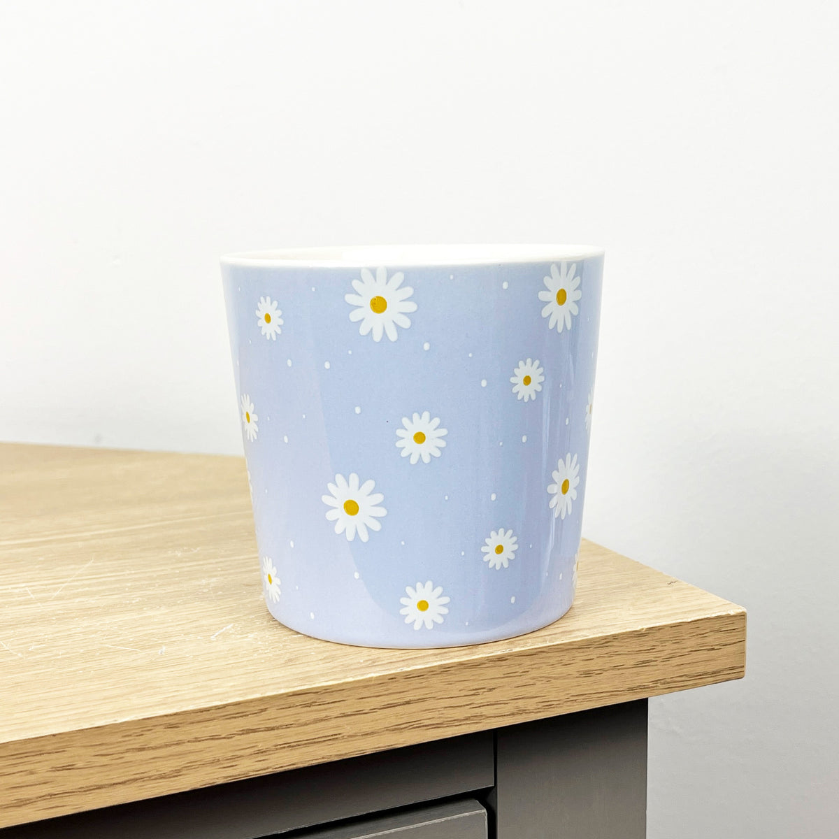 Set of 4 x 350ml Retro Floral Porcelain Mugs - Blue
