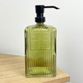 750ml Large Ribbed Glass Soap Dispenser – Green