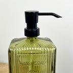 750ml Large Ribbed Glass Soap Dispenser – Green