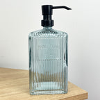 750ml Large Ribbed Glass Soap Dispenser – Blue