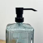 750ml Large Ribbed Glass Soap Dispenser – Blue